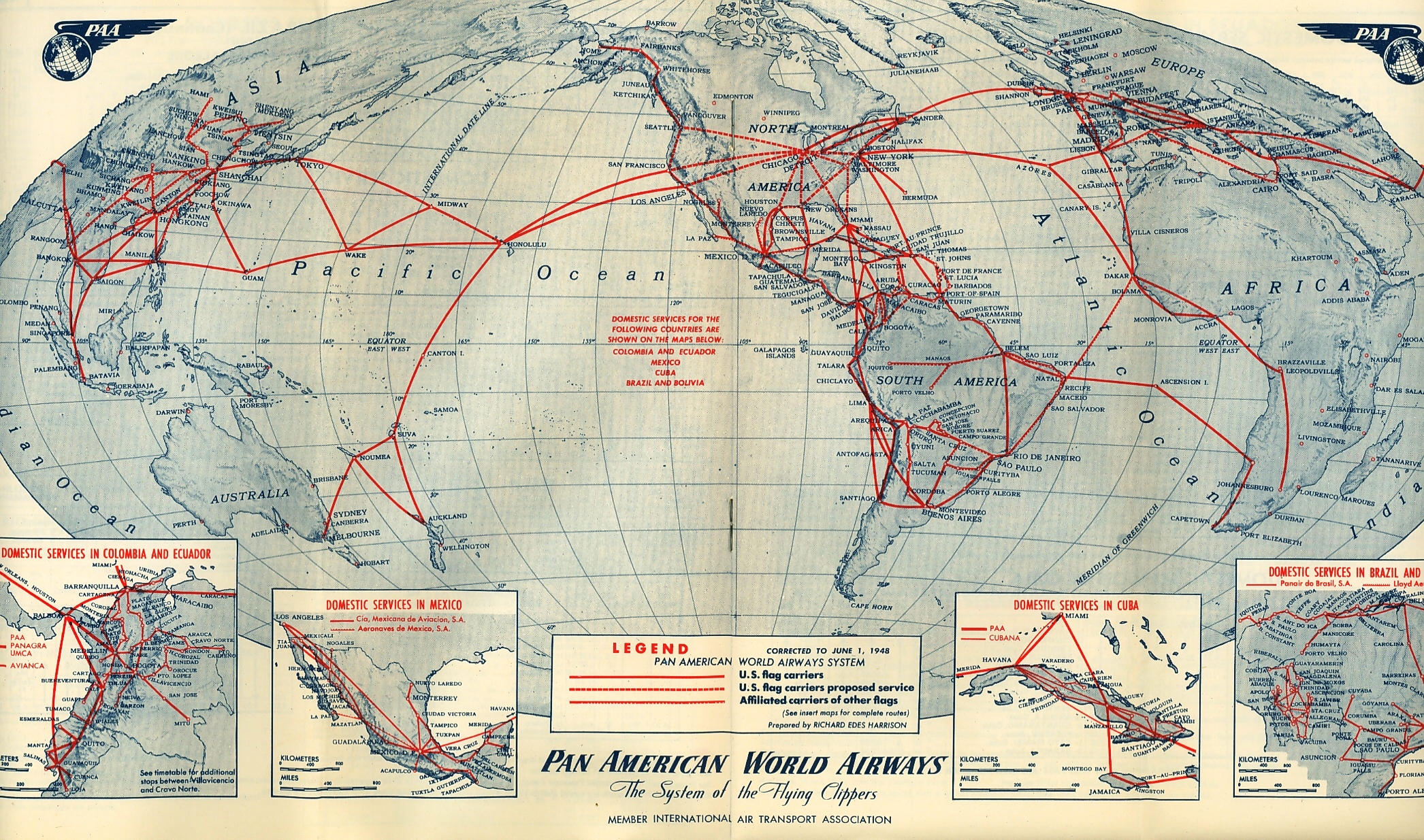 Pan American World Airways_route map_1948