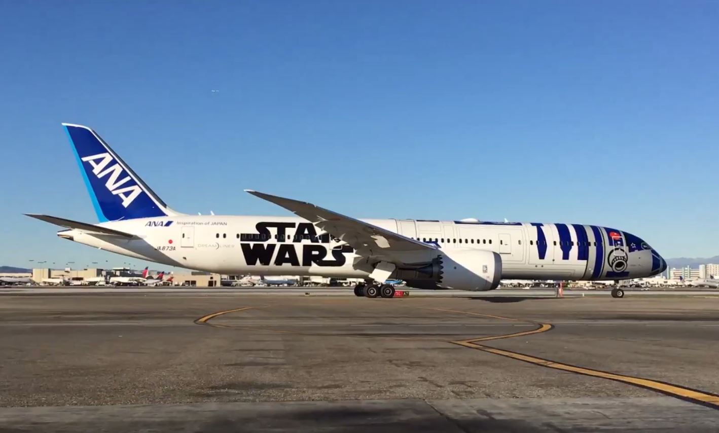 All Nippon Airways ‘R2-D2 Jet’ Landing and Taxi at LAX