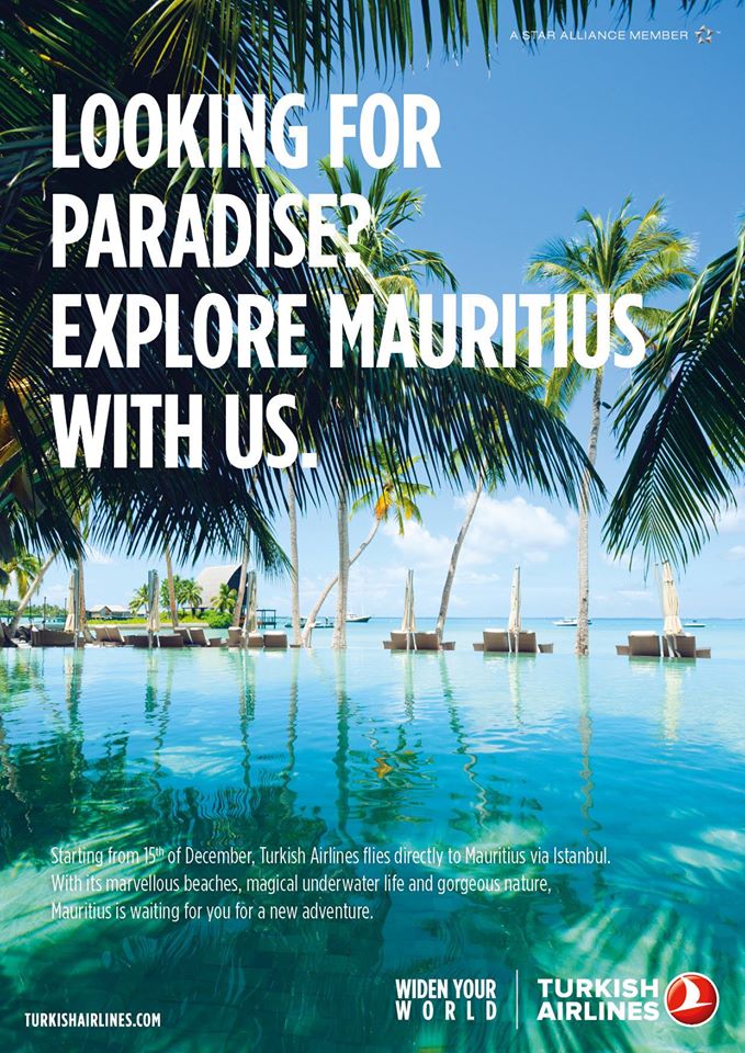 Looking for paradise? Explore Mauritius with us. Turkish Airlines.
