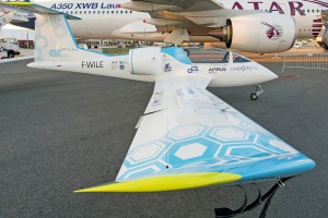 The Efan, a fully electrically-powered, all-composite general aviation training aircraft, performs at ILA its first flight at an airshow. It did its first public flight in on April 25th this year.