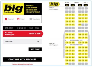 Spirit Airlines_seat selection