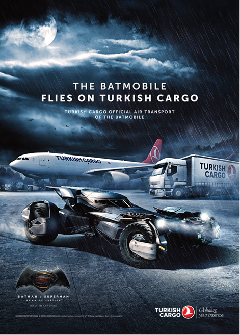 The Batmobile flies on Turkish Cargo_ad_march 2016