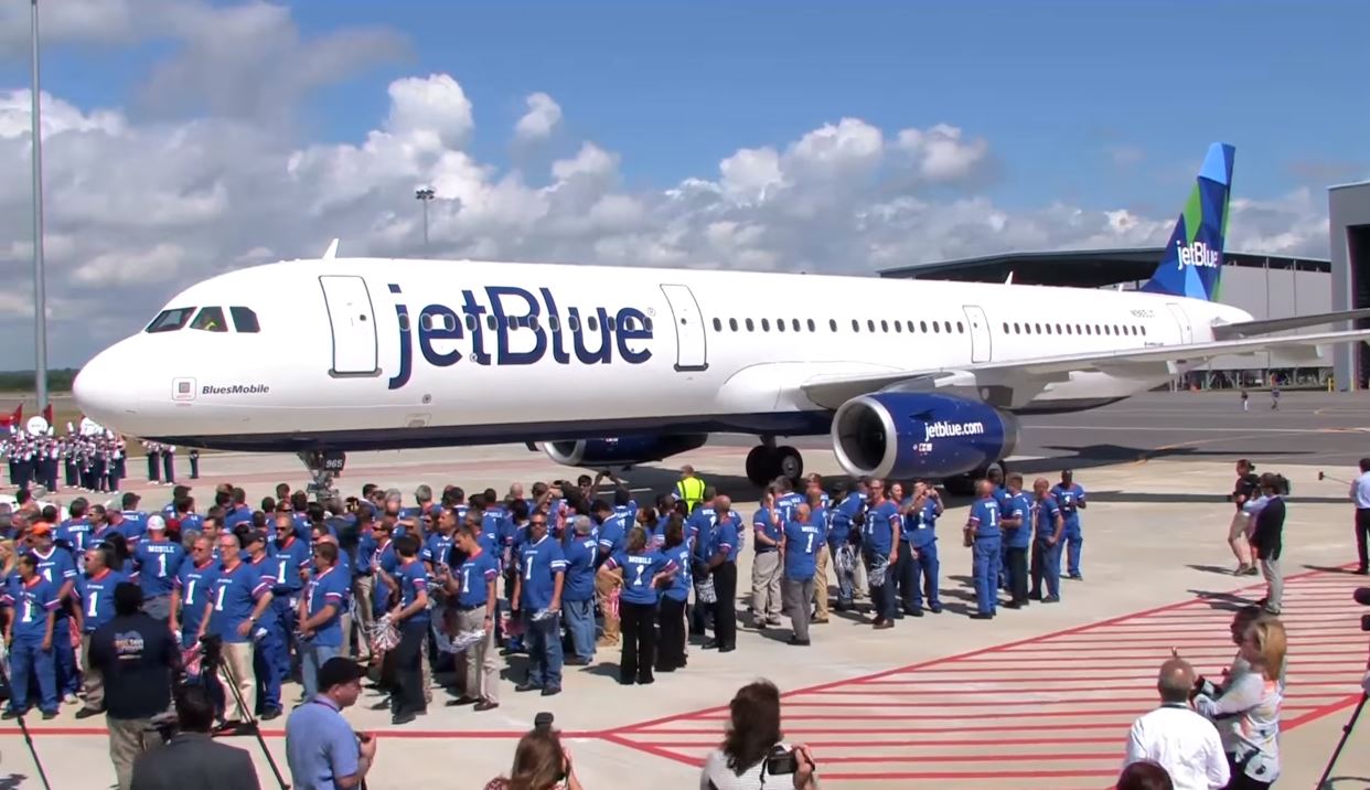 Airbus delivers its first U.S.-built aircraft to JetBlue