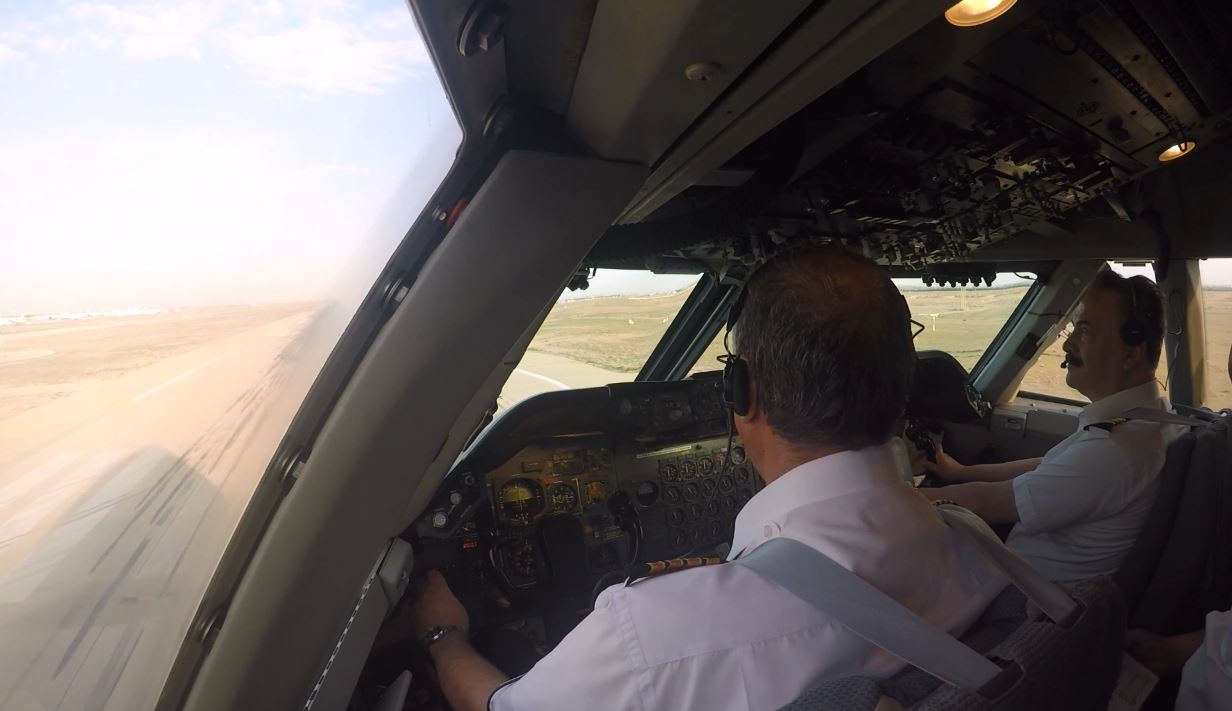 Iran Air Boeing 747-SP takeoff footage from cockpit