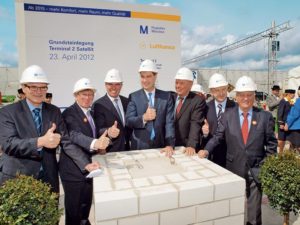 Munich Airport_new satellite terminal_23 April 2012 The first foundation stone is laid