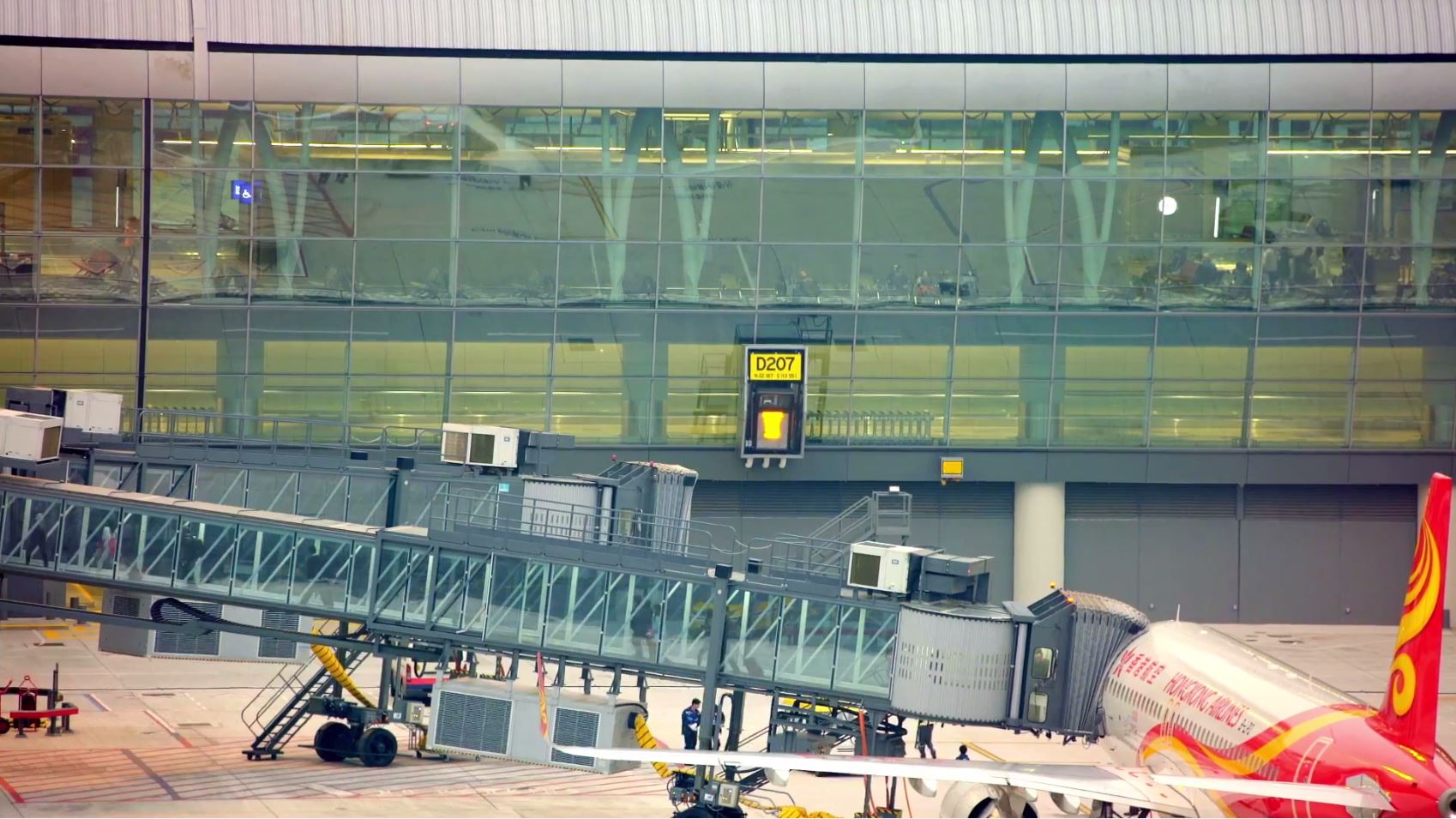 Day and Night at Hong Kong Airport Midfield Concourse