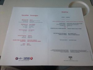 THY_Turkish Airlines_Inflight Menu Card_Economy Class_Berlin_Istanbul_June 2016