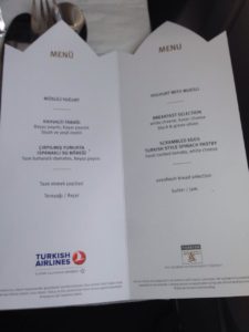 Turkish Airlines Inflight Menu Card - Economy-Class (Istanbul-Helsinki) - July 2016
