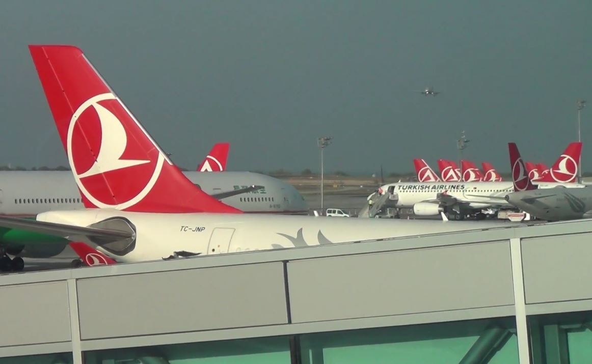 Turkish Airlines aircraft…a plenty of them.