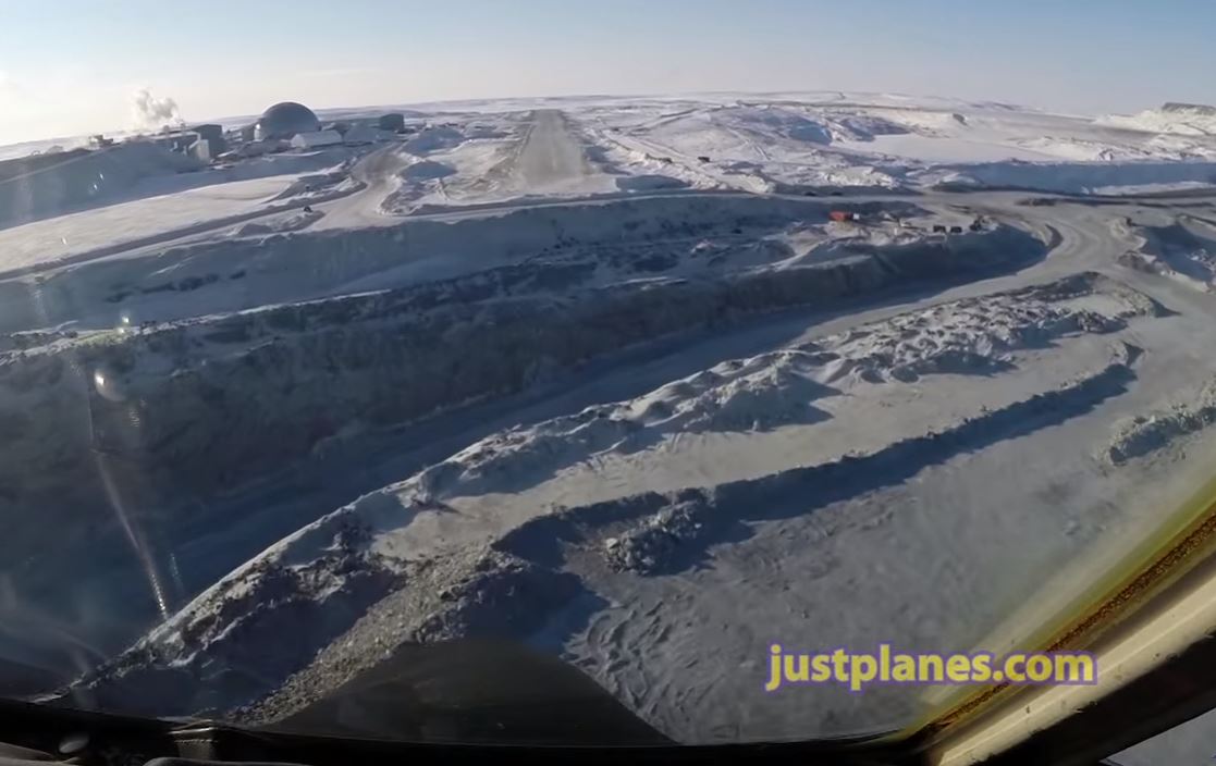 C-130 Hercules Landing at Diamond Mine