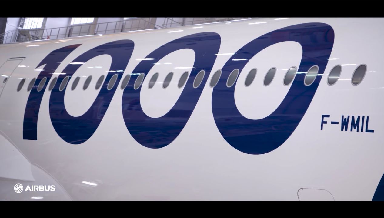 The first Airbus A350-1000 is painted