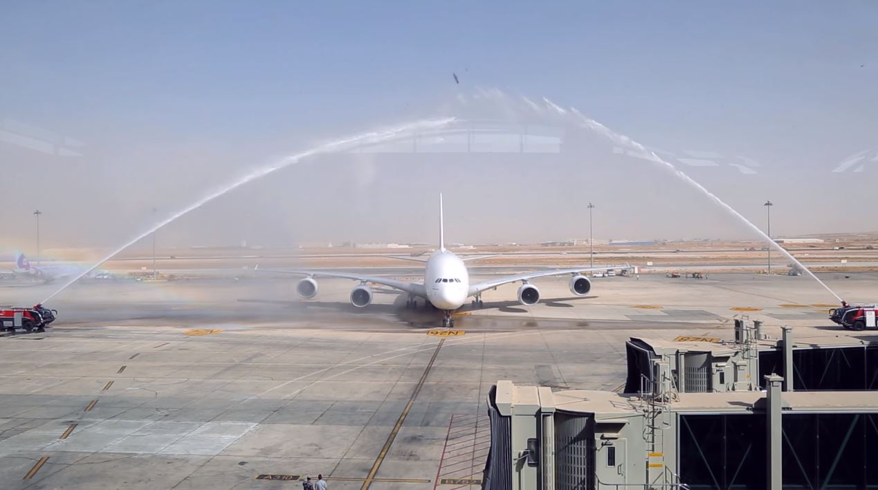 Emirates A380 lands in Amman