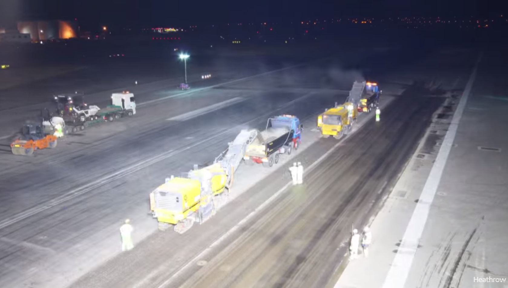 Heathrow’s Southern Runway resurfacing in timelapse