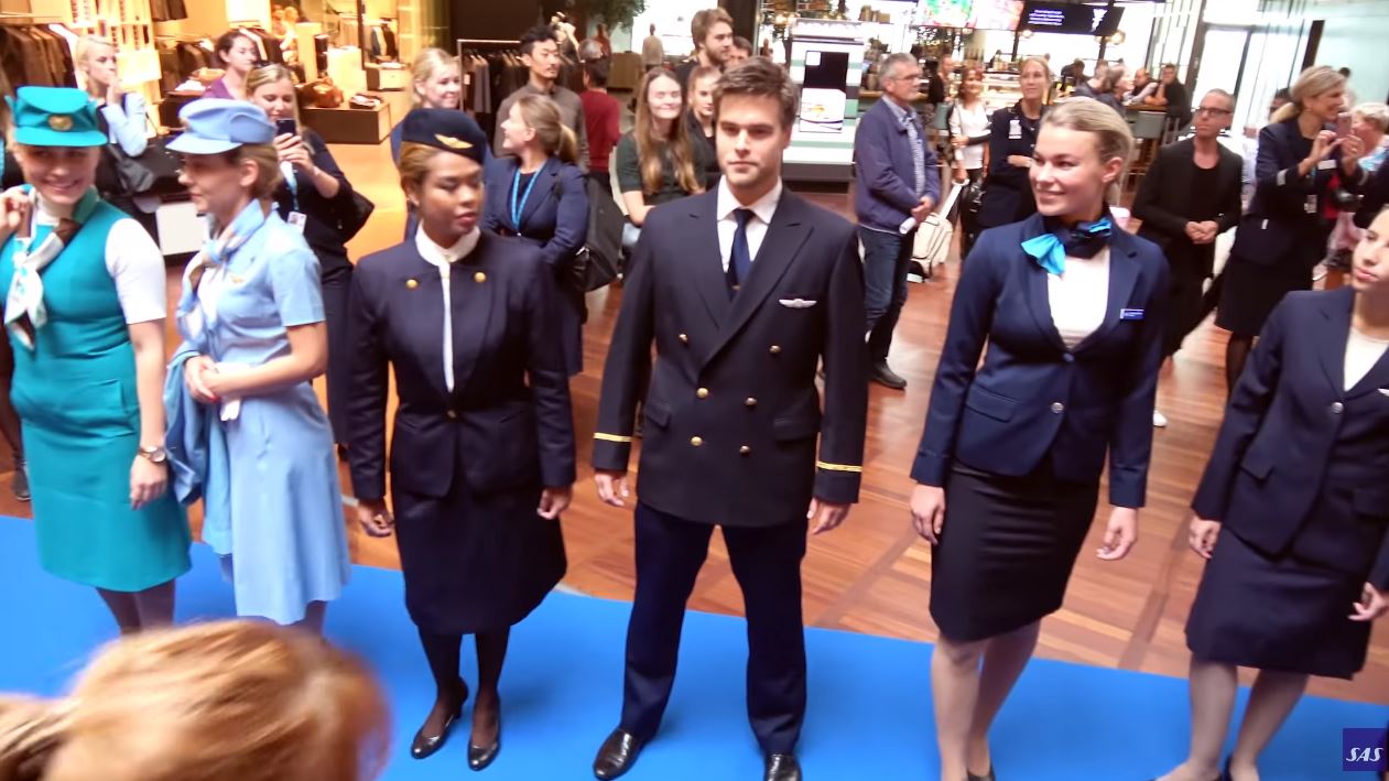 SAS uniform catwalk at Copenhagen Airport