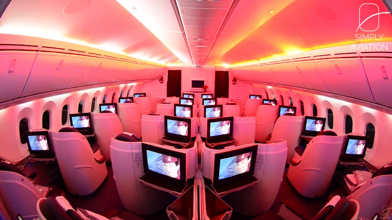 Cabin Lighting Test on board of the Boeing 787