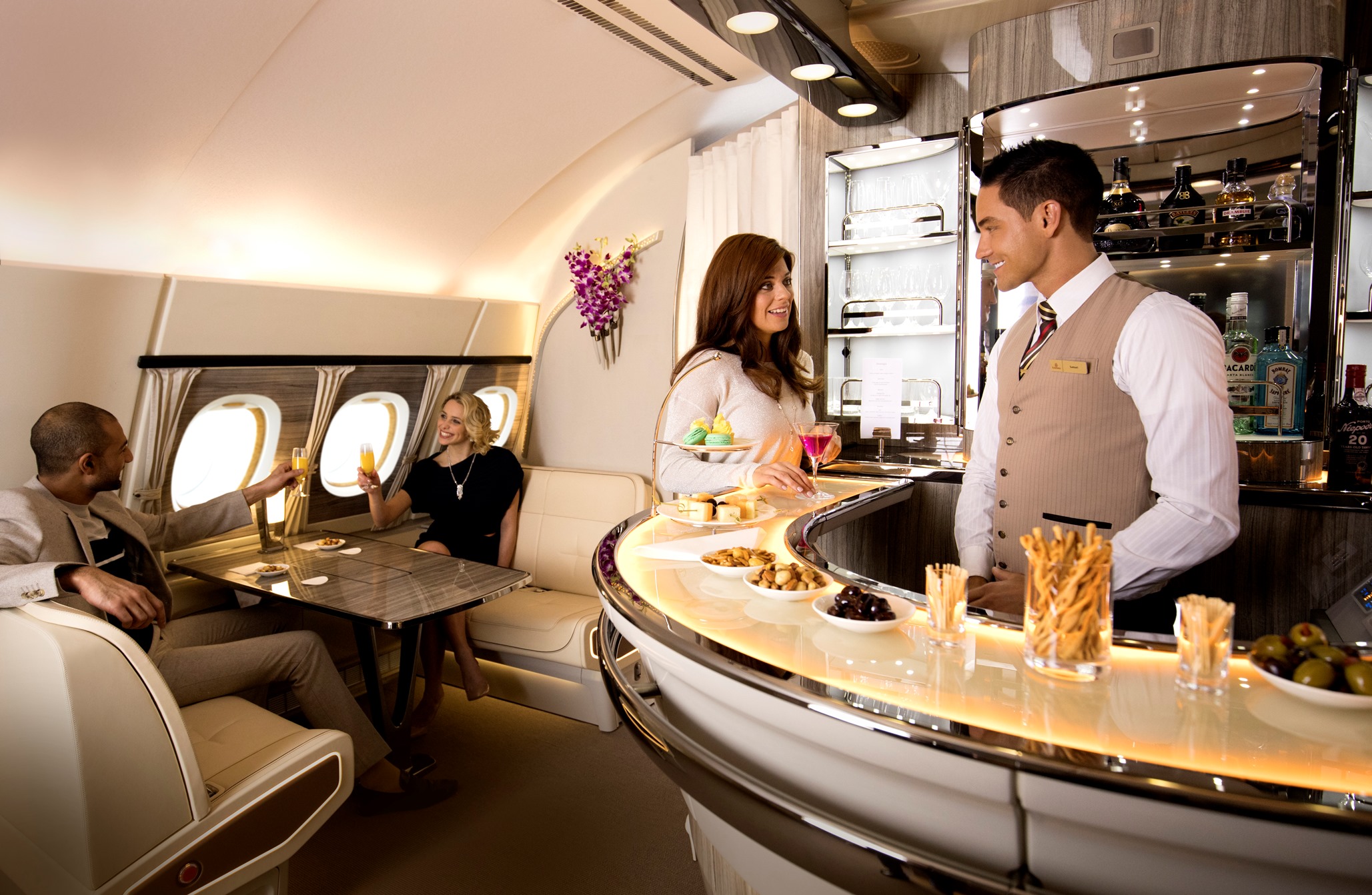 9 Facts about the A380 Onboard Lounge | Emirates