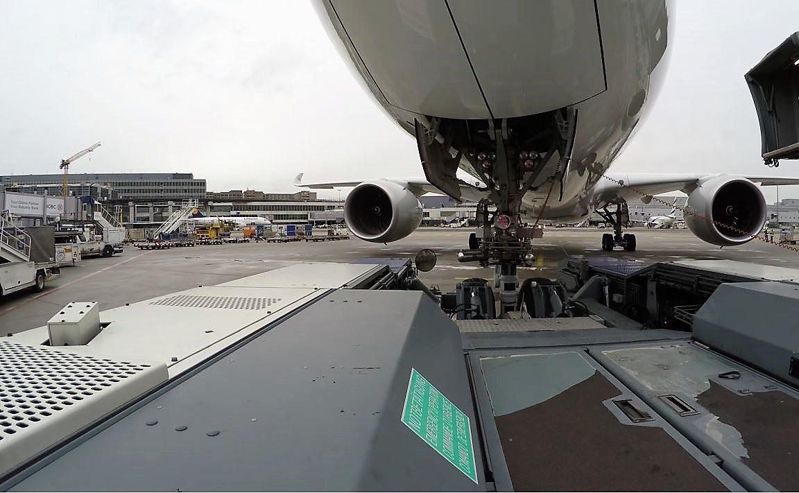 Push-back of an Airbus A350-900XWB