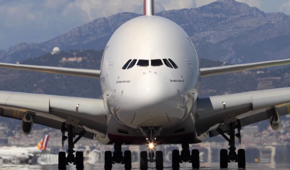 Emirates A380 Touches Down in Nice