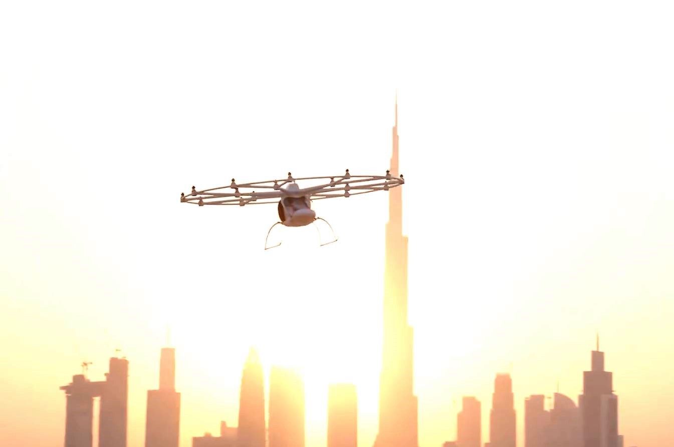 First ever public flight of an autonomous urban air taxi by Volocopter