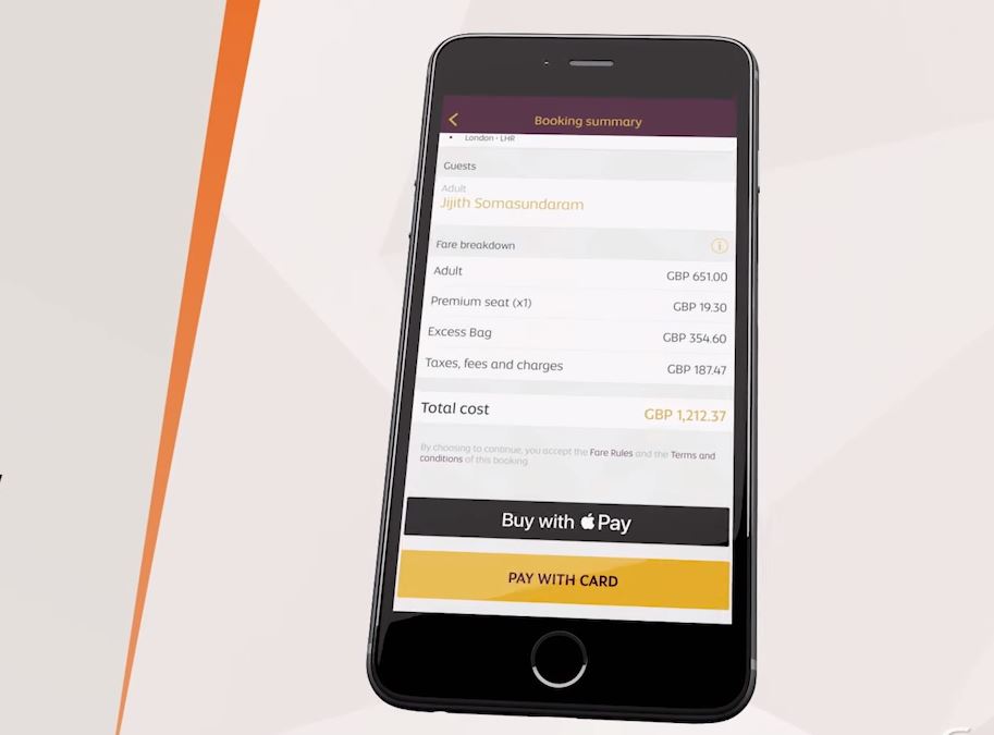 Etihad Airways Mobile App | Now with Apple Pay