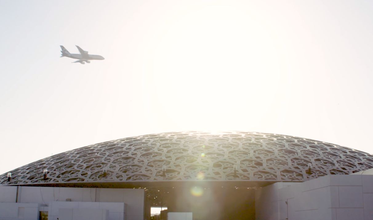 Opening of Louvre Abu Dhabi | Etihad Airways A380 Fly-by
