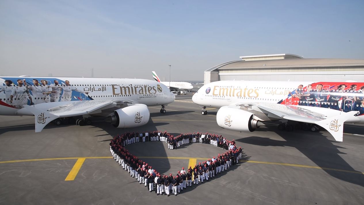 Emirates shares the love with Real Madrid and Paris Saint-Germain for Valentine’s Day
