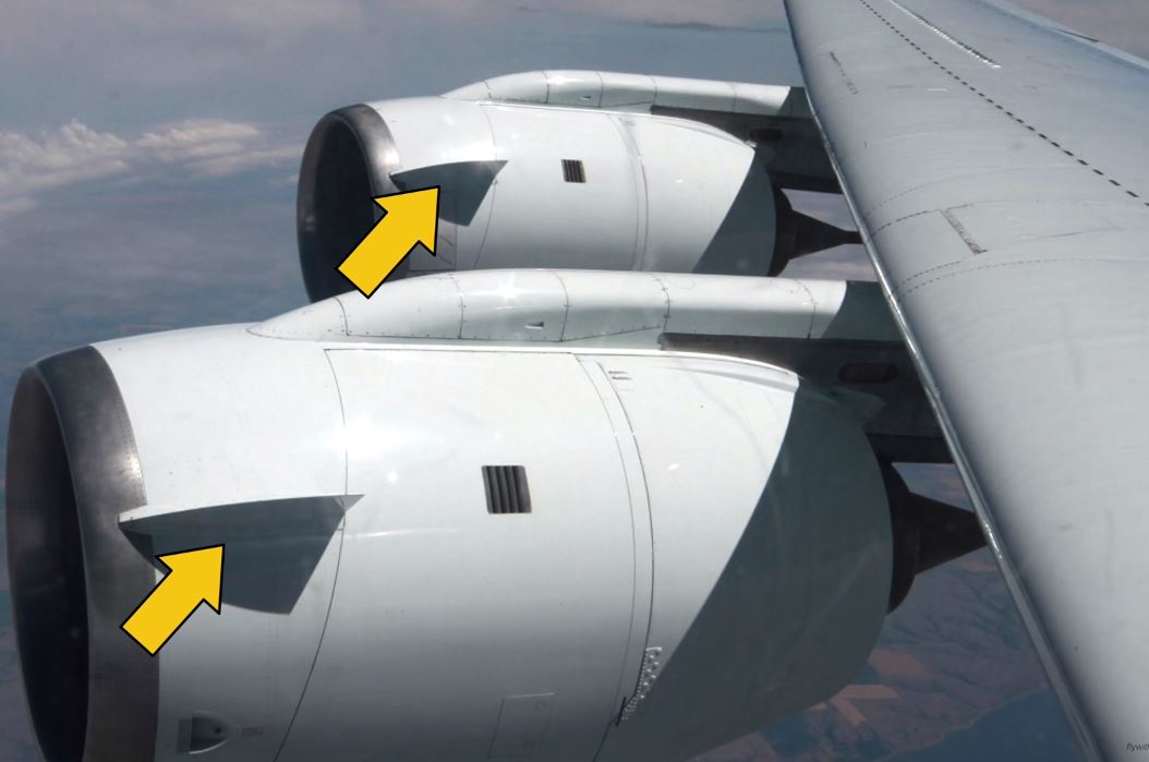 Nacelle Strakes on the Engines of the Airplanes