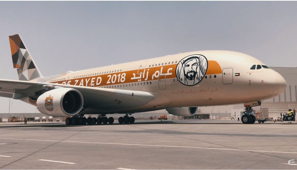 Painting The Year of Zayed A380 – Etihad Airways