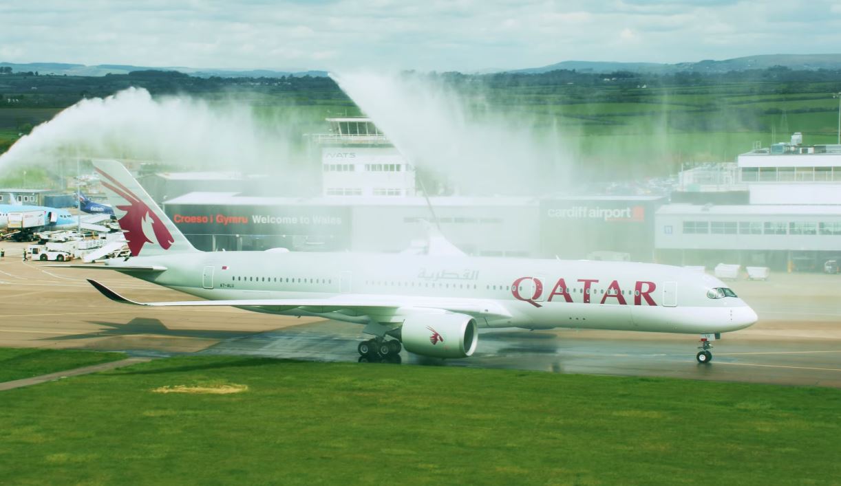 Qatar Airways Inaugural flight to Cardiff