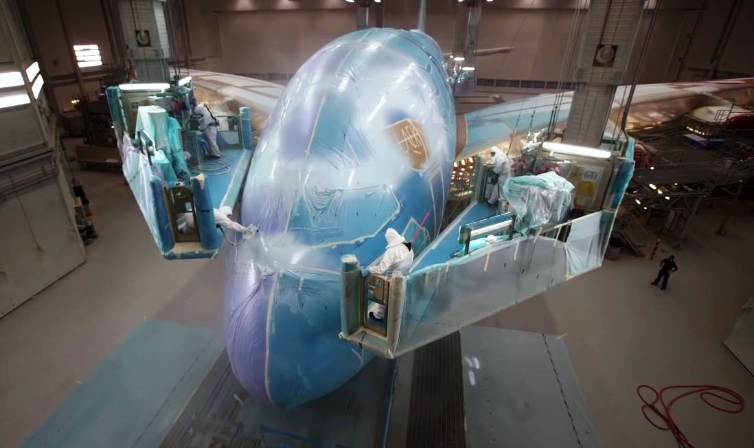 ANA’s first A380 – Painting Process