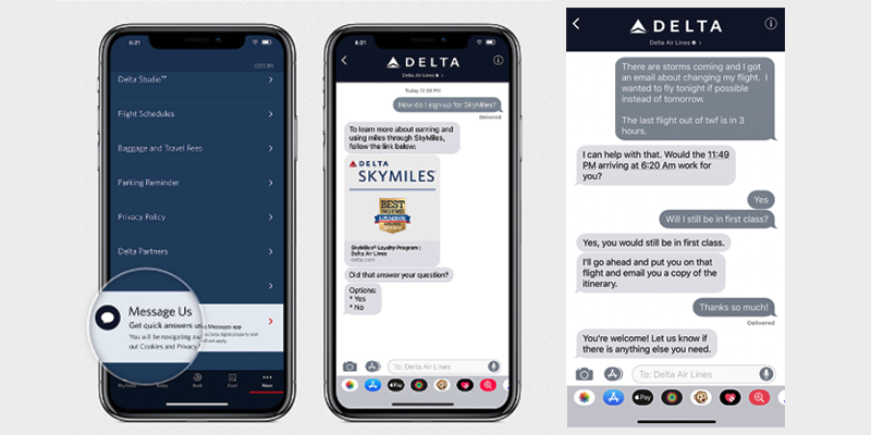 Delta, Apple’ın Mesaj Uygulamasını Kullanan İlk Havayolu Oldu