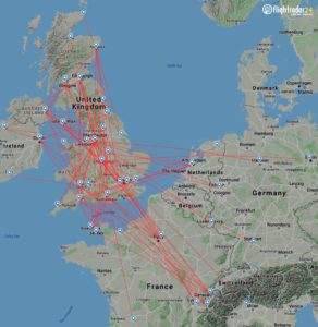 Flybe Uçuş Haritası - 2020