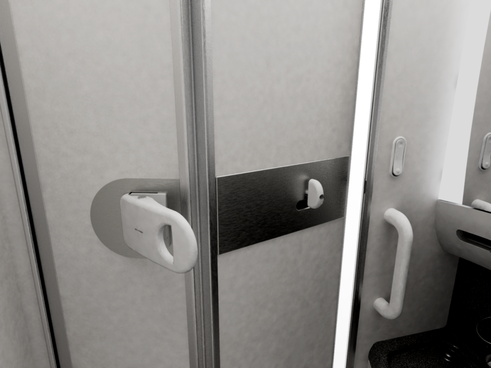 Uçak Tuvaletlerinin Kapıları, Dirsekle Açılabilir