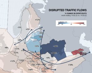 Rusya krizinin Avrupa hava trafiğine etkisi (14 Şubat - 14 Mart 2022)