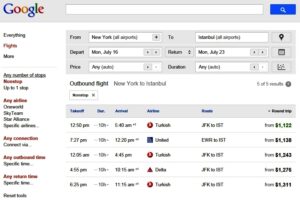 New York - İstanbul Uçak Bileti Fiyatları (Temmuz 2012)
