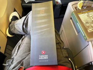 THY Business Class Menü Kartı