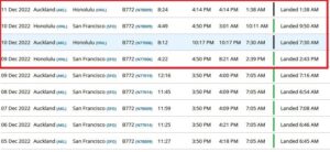 United Airlines uçağı, Auckland'da yaşanan jet yakıtı sıkıntısı sebebiyle Honolulu'ya inerek ikmal yapıyor.