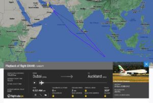 Auckland - Sydney uçuşunu yapan Jetstar uçağının rotası