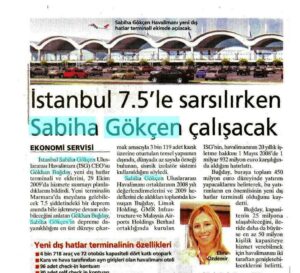 İstanbul Sabiha Gökçen Havalimanı'nın yeni terminali hakkındaki haber (6 Şubat 2009)