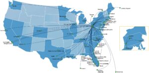 Pittsburgh Havalimanı - Uçuş Haritası (2023)