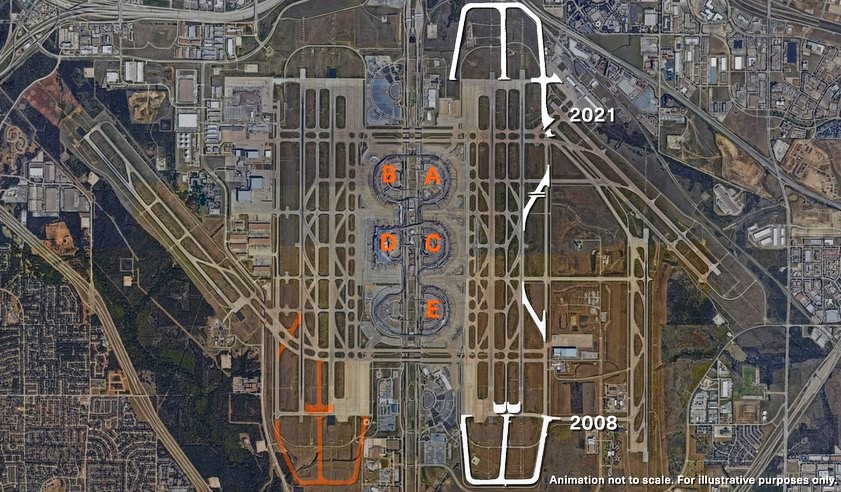 Dallas Fort Worth Havalimanı'na yeni "end-around" yolları inşa edilecek. (Mart 2023)