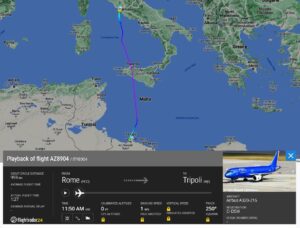 Libya Başbakanı Dibeybe, Roma'dan Trablus'a ITA Airways ile seyahat etti (24 Temmuz 2023)