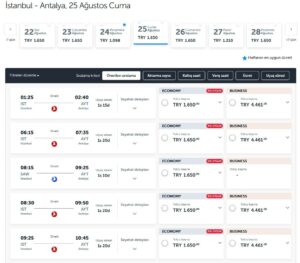 THY İstanbul - Antalya Uçak Bileti (Ağustos 2023)