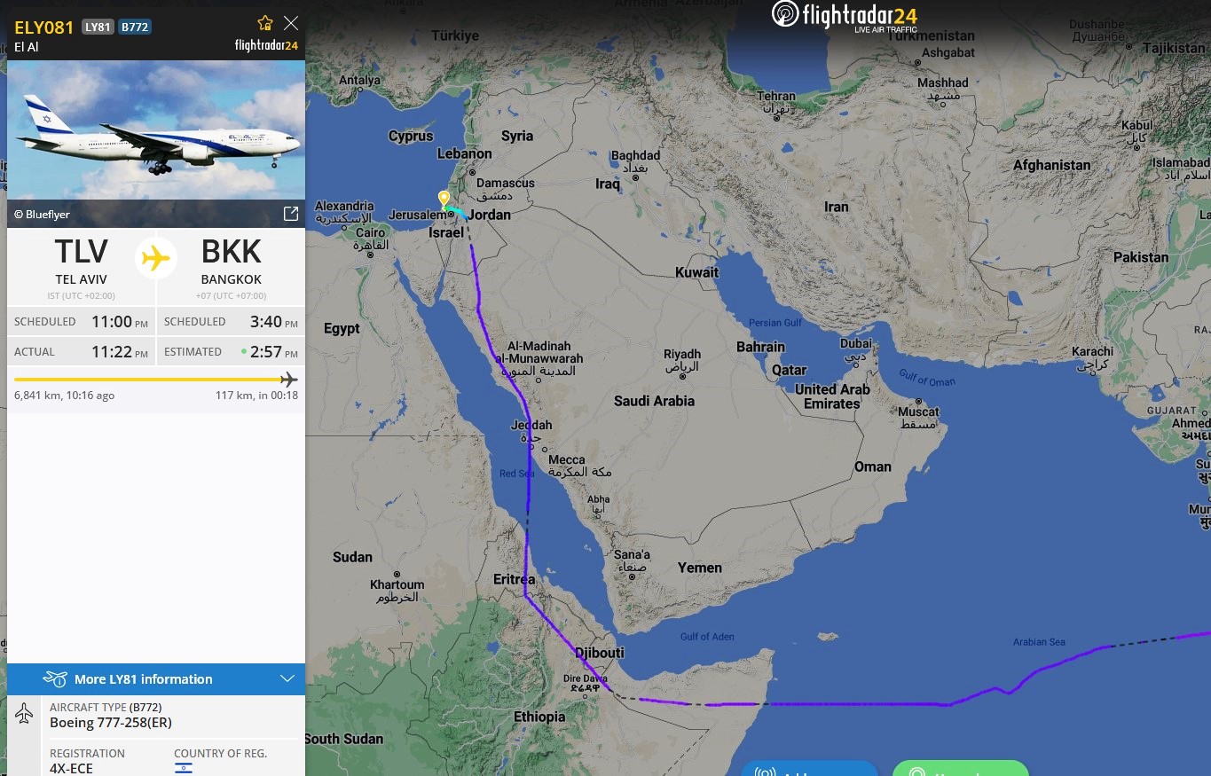 El Al, Umman Hava Sahasını Kullanmayı Bıraktı