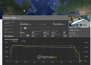 Global Airlines'ın teslim aldığı ilk A380'in uçuş rotası. (1 Mayıs 2024)