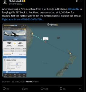Air New Zealand'ın 777'si, kabin basıncı yapılmadan uçtu