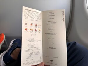 THY Business Class - İkram Menü Kartı (Ekim 2025)