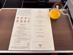 THY Business Class - İkram Menü Kartı (Ekim 2025)