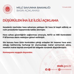 Düşürülen İHA hakkında açıklama