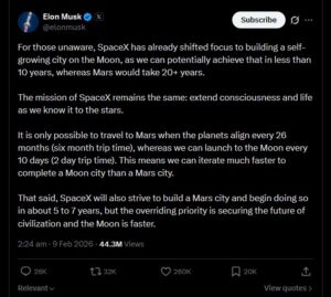 Elon Musk, "aya gidelim" diyor.